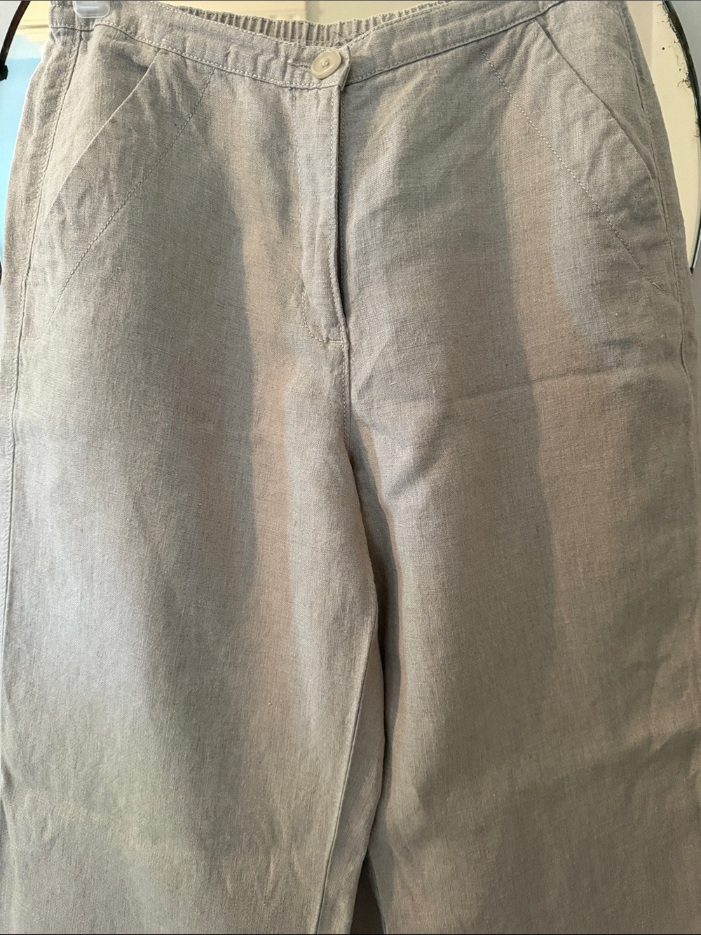 Women’s Casual Linen Straight-Leg Pants in Taupe